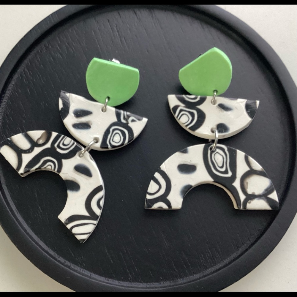 Handcrafted clay earrings